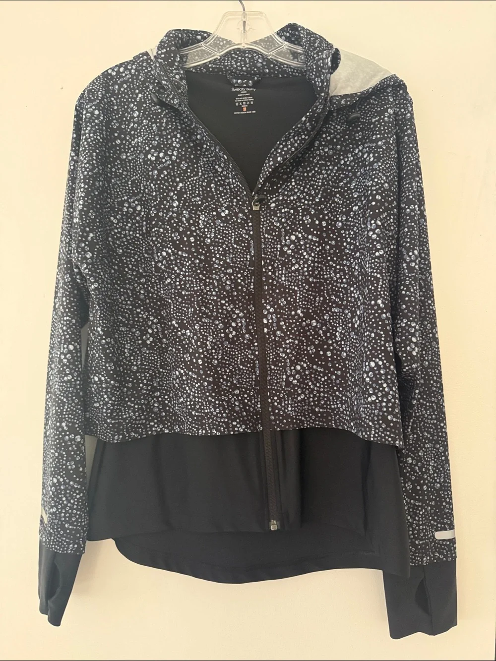 Sweaty Betty Black Speckled Full-Zip Hoodie